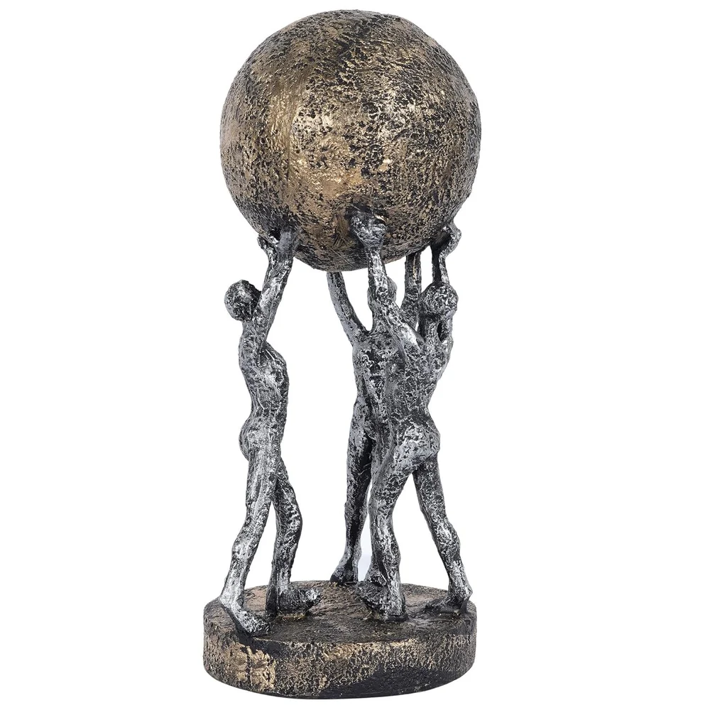 Brown Multicolor Men Group Carrying Earth Showpiece For Home Decoration, Dust With Dry Cloth