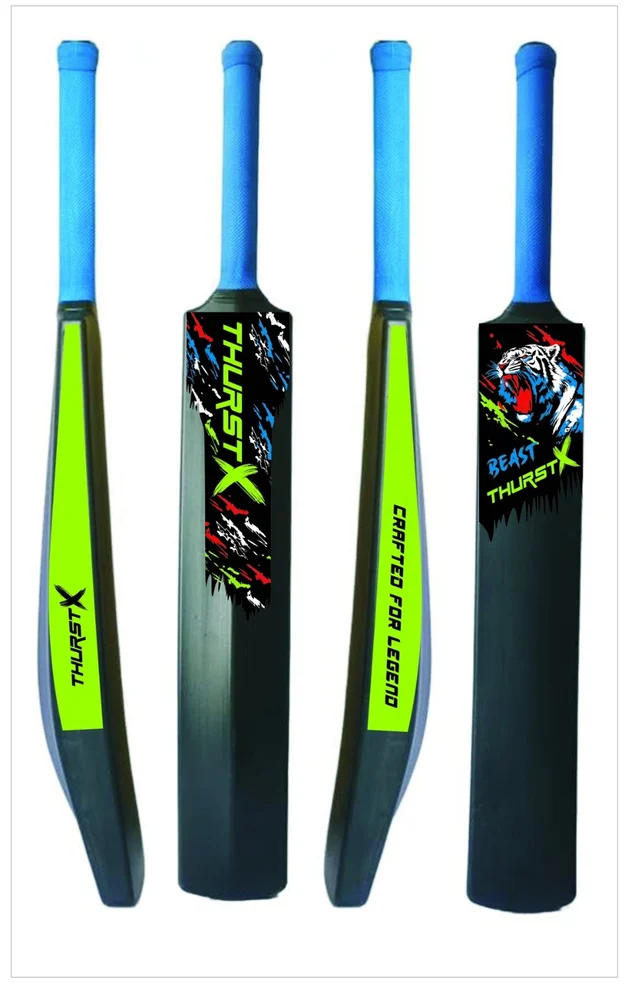 THURSTX Cricket Plastic Bat, 8 (Full Size), Black
