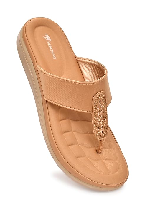 HEALTH FIT EXTRA SOFT Women's Comfortable Memory Foam Doctor Slippers/Flip-Flops|Fashionable Casual & Stylish