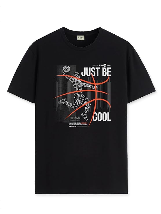 ADRO Men's Graphic Printed 100% Cotton T-Shirt - Regular Fit, Printed T-Shirts for Men
