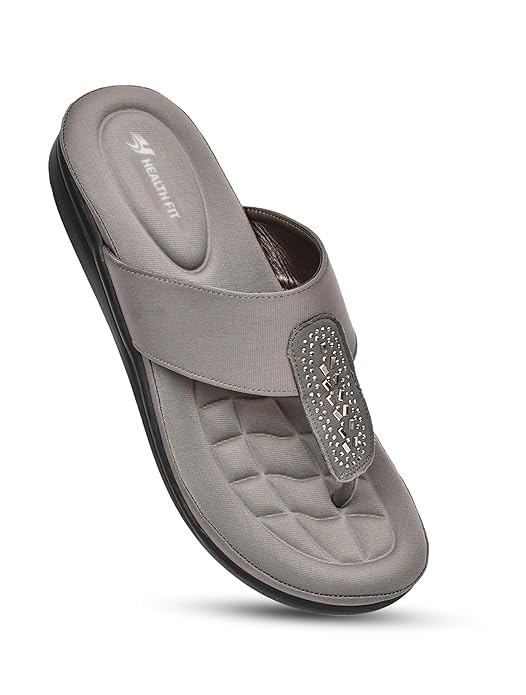 HEALTH FIT EXTRA SOFT Women's Comfortable Memory Foam Doctor Slippers/Flip-Flops|Fashionable Casual & Stylish