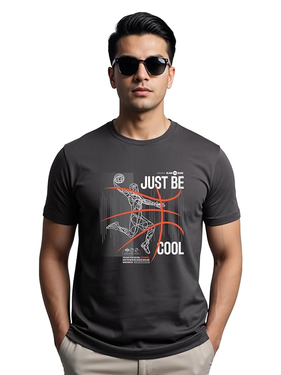 ADRO Men's Graphic Printed 100% Cotton T-Shirt - Regular Fit, Printed T-Shirts for Men