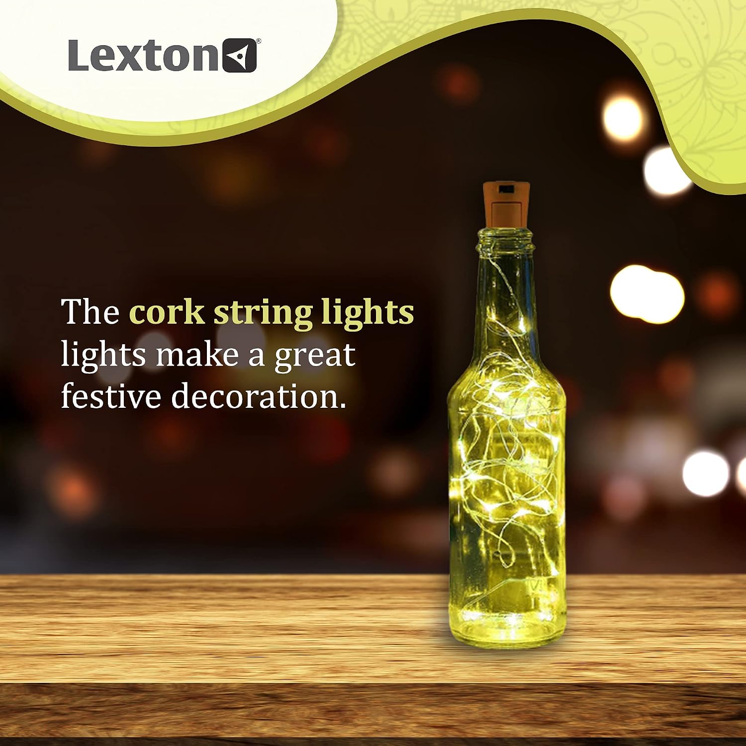Lexton Wine Bottle Cork Lights – 20 LEDs Copper Wire String Lights