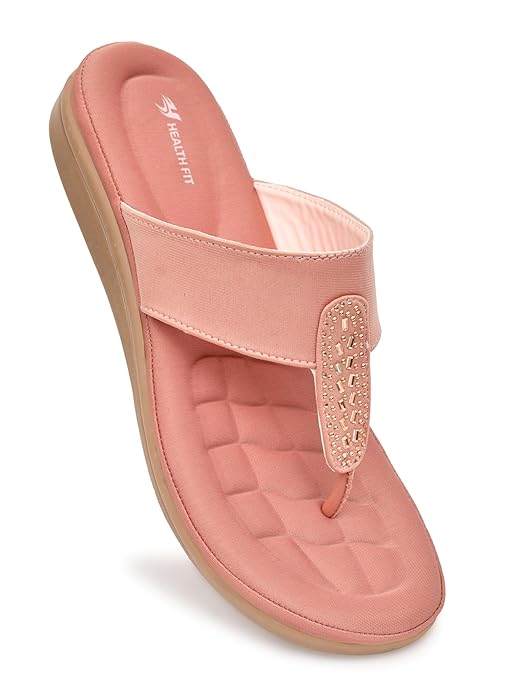 HEALTH FIT EXTRA SOFT Women's Comfortable Memory Foam Doctor Slippers/Flip-Flops|Fashionable Casual & Stylish